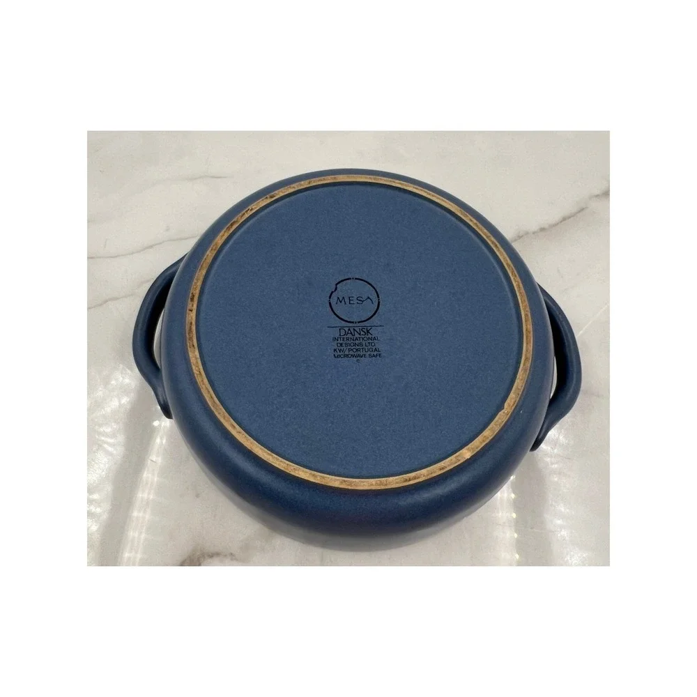 Dansk Mesa Sky Blue Stoneware Round Baker Casserole Dish Portugal 8.5 inch